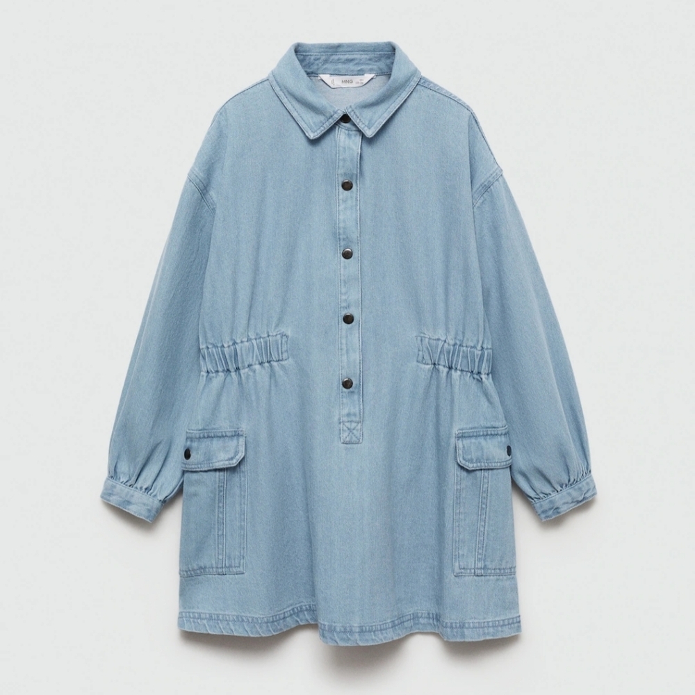 Light Blue Denim Shirt Dress Mango